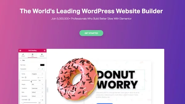 Screenshot Elementor Website