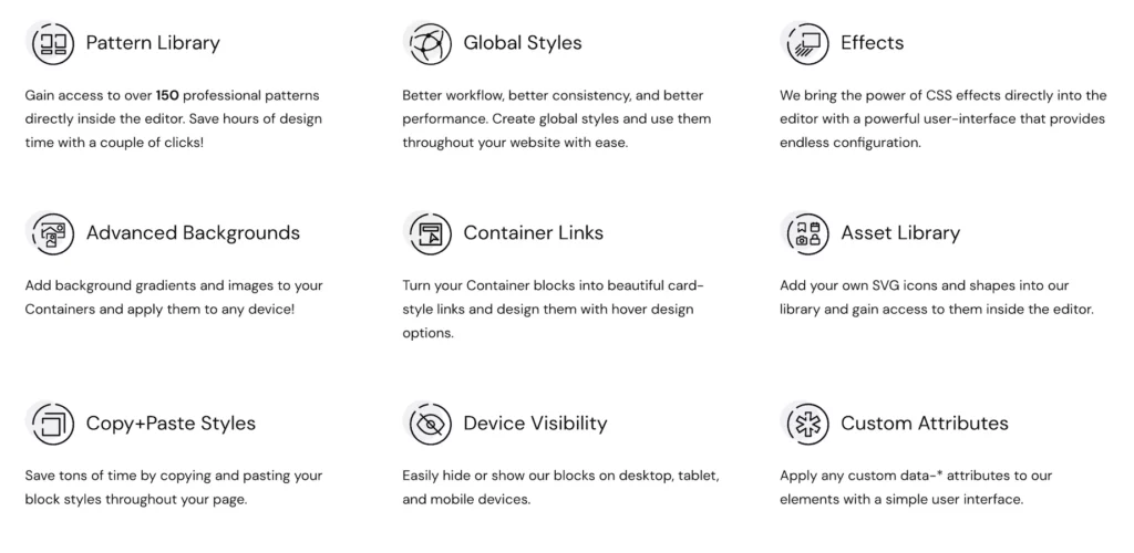 GenerateBlocks Pro Features at a Glance