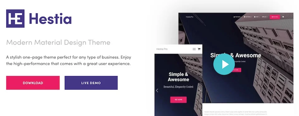 Hestia WordPress Theme Preview