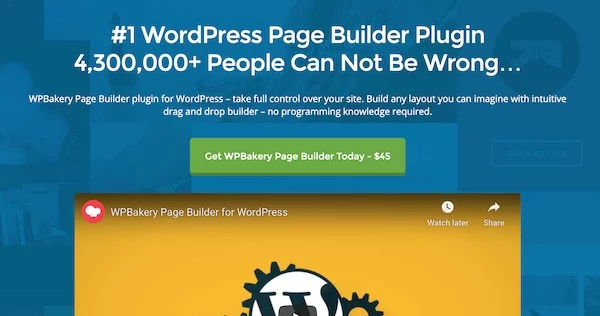 Screenshot website WPBakery 