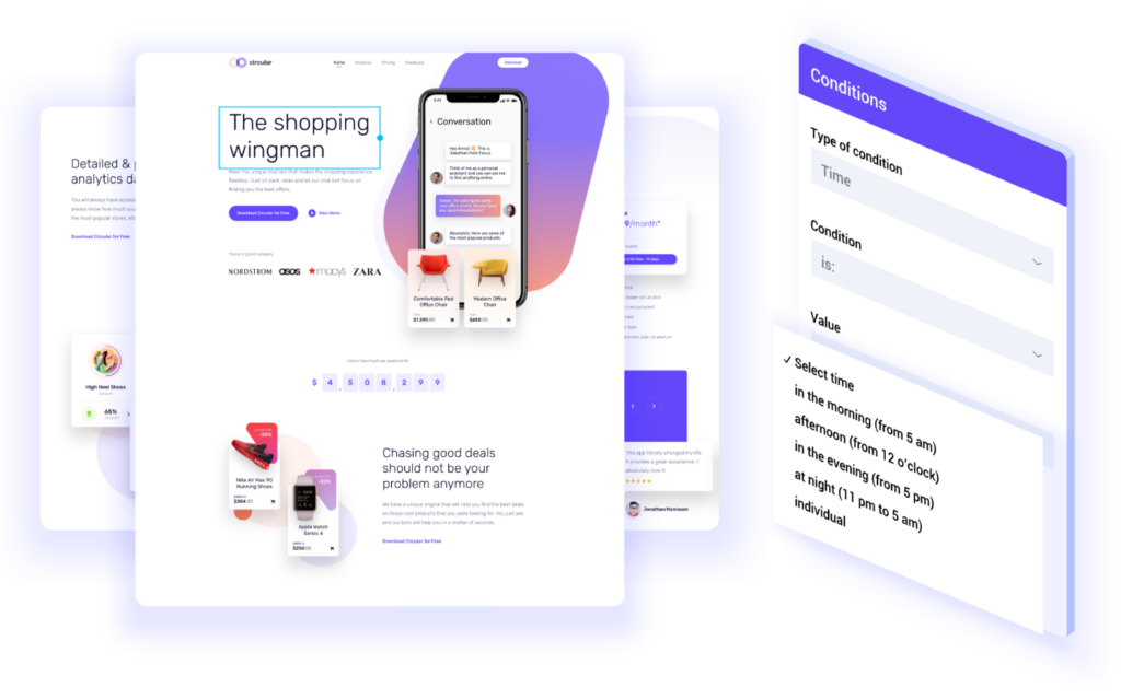 Backend visualisation: Content personalisation by time